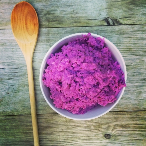 Purple cauliflower mash
